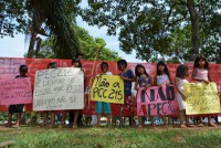 06/11/2015 - Indígenas do Xingu protestam contra a PEC 215 