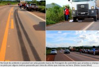11/03/2016 - Criança morre atropelada por caminhão caçamba na BR-158 
