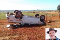 16/06/2017 - Humorista Tom Carvalho sofre acidente de carro em Santa Fé de Goiás 