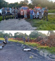 25/01/2018 - PM apreende armas em carvoaria que mantinha trabalhadores como escravos em Arenópolis  