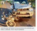09/04/2016 - Casal morre em acidente envolvendo moto e caminhonete da polícia em Confresa  